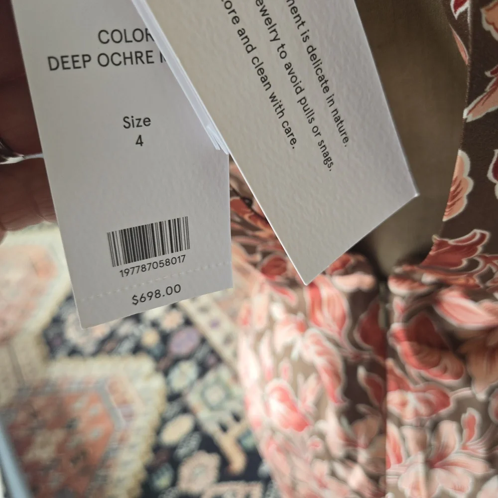 Seymour Deep Ochre Multi Dress Sz 4 - Picture 6 of 6